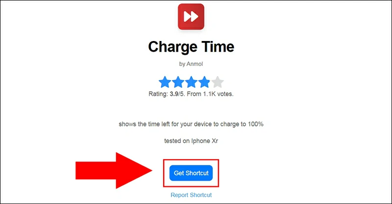Tải Shortcut Charge Time