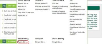 Làm thế nào để dừng sử dụng dịch vụ SMS Banking của Vietcombank?