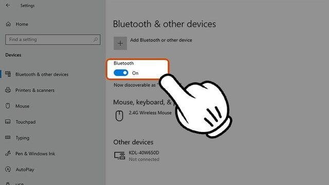 Bật tính năng Bluetooth trên máy tính