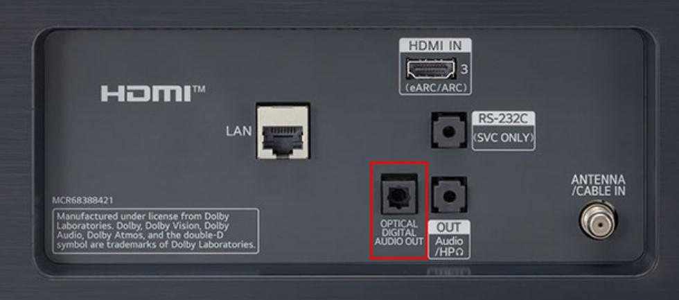 Kết nối tivi LG với loa ngoài bằng cổng Optical