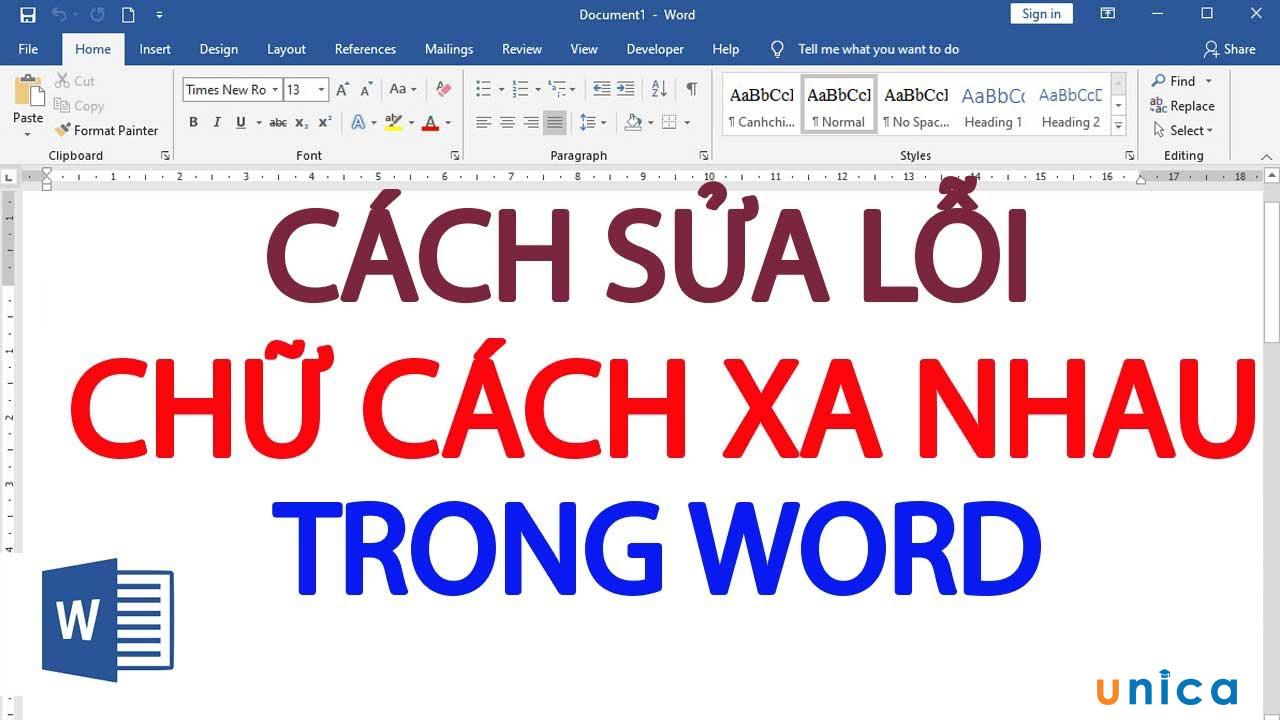 sửa lỗi giãn chữ cách xa nhau trong word