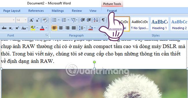 Giảm kích thước hình ảnh trong Word