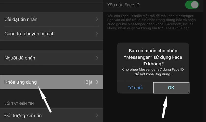 Cách đặt mật khẩu Messenger trên iPhone, Android Samsung