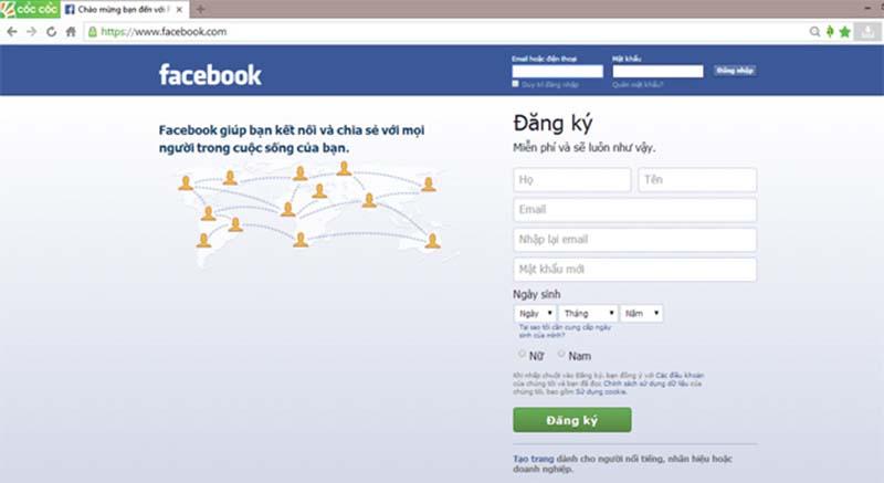 Cách tạo tài khoản facebook mới trên trình duyệt máy tính