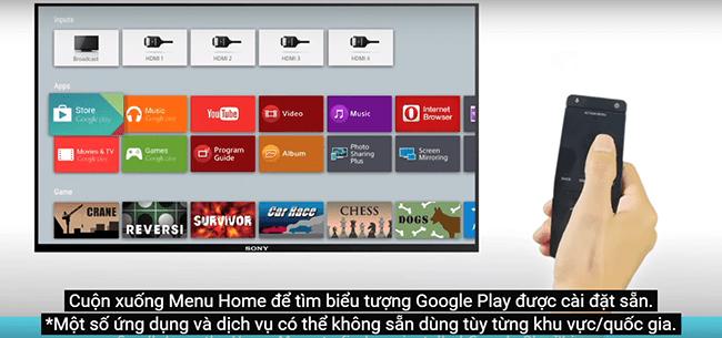 cách tải ch play cho tivi sony