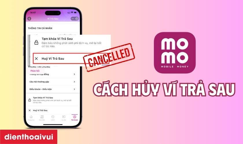 cách xoá ví trả sau momo