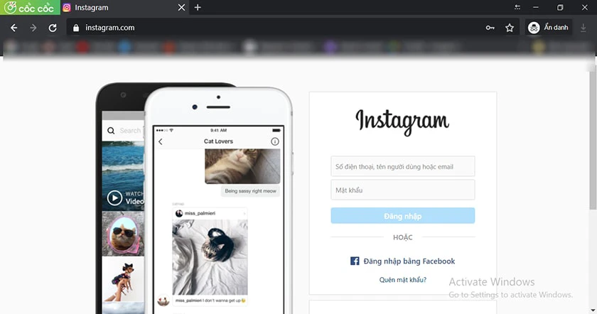 Cách đăng nhập Instagram bằng tài khoản Facebook