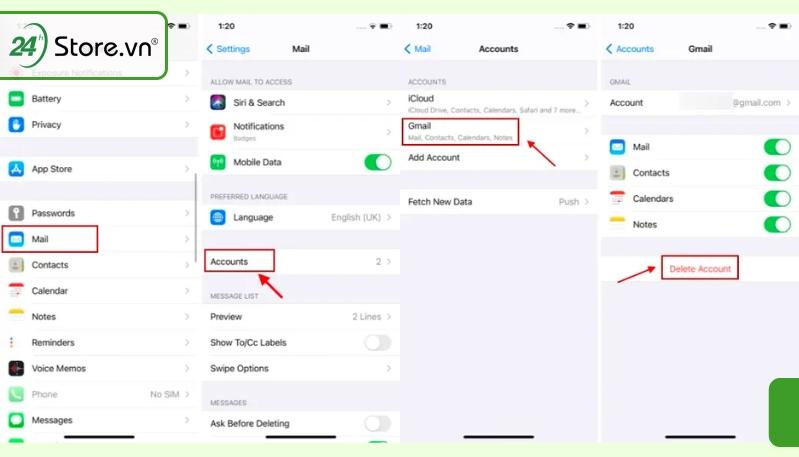 Cách đăng xuất tài khoản Gmail trên iPhone