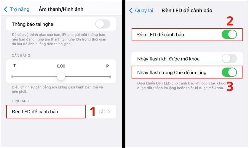 cách bật đèn flash khi có cuộc gọi đến, thông báo mới trên iphone