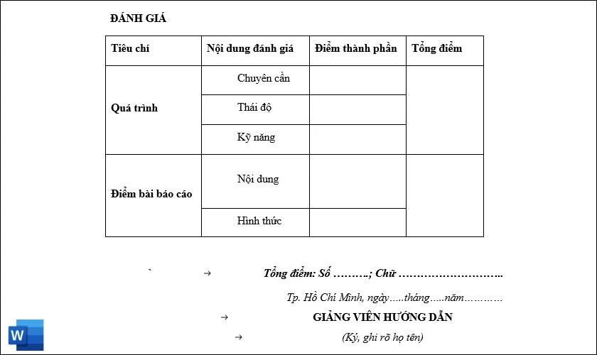 cách tạo bảng trình bày trong ms word